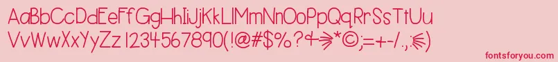 フォントHellobestday – ピンクの背景に赤い文字