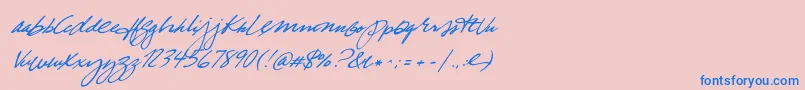 フォントTrueBlue – ピンクの背景に青い文字
