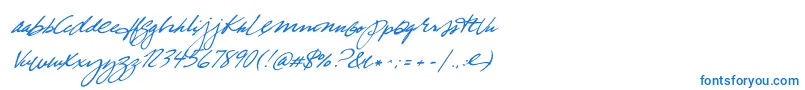 TrueBlue-Schriftart – Blaue Schriften auf weißem Hintergrund