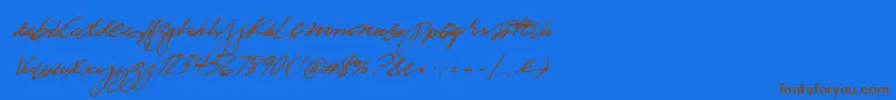 TrueBlue Font – Brown Fonts on Blue Background