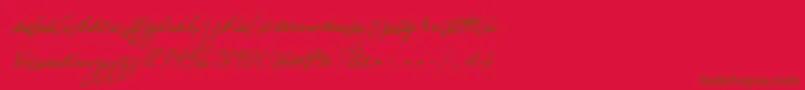 フォントTrueBlue – 赤い背景に茶色の文字