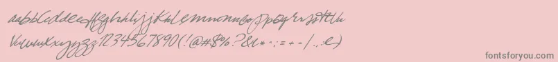 フォントTrueBlue – ピンクの背景に灰色の文字