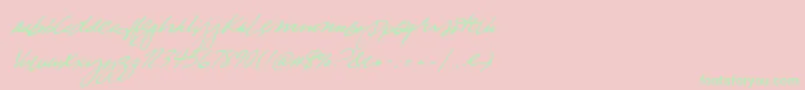 フォントTrueBlue – ピンクの背景に緑の文字