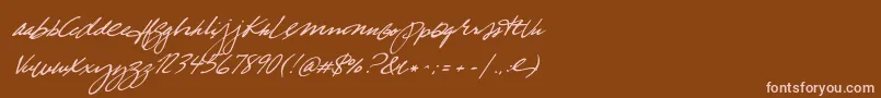 TrueBlue Font – Pink Fonts on Brown Background