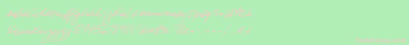 TrueBlue-fontti – vaaleanpunaiset fontit vihreällä taustalla