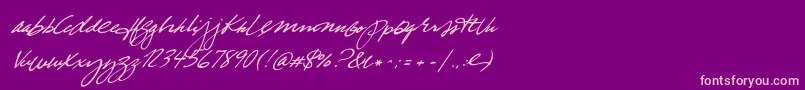TrueBlue-Schriftart – Rosa Schriften auf violettem Hintergrund