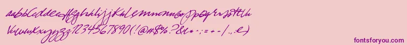 TrueBlue-Schriftart – Violette Schriften auf rosa Hintergrund