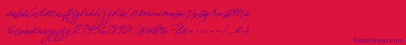 TrueBlue Font – Purple Fonts on Red Background
