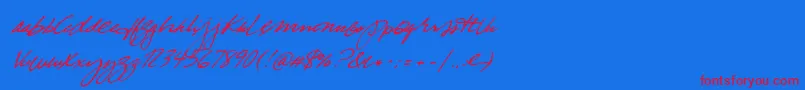 TrueBlue Font – Red Fonts on Blue Background
