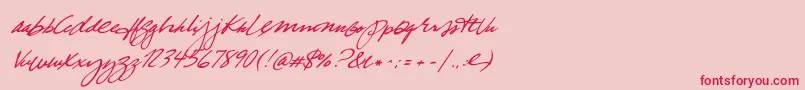 フォントTrueBlue – ピンクの背景に赤い文字