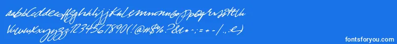 TrueBlue-Schriftart – Weiße Schriften auf blauem Hintergrund