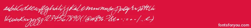 TrueBlue Font – White Fonts on Red Background