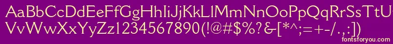 フォントCantoriamtstd – 紫の背景に黄色のフォント