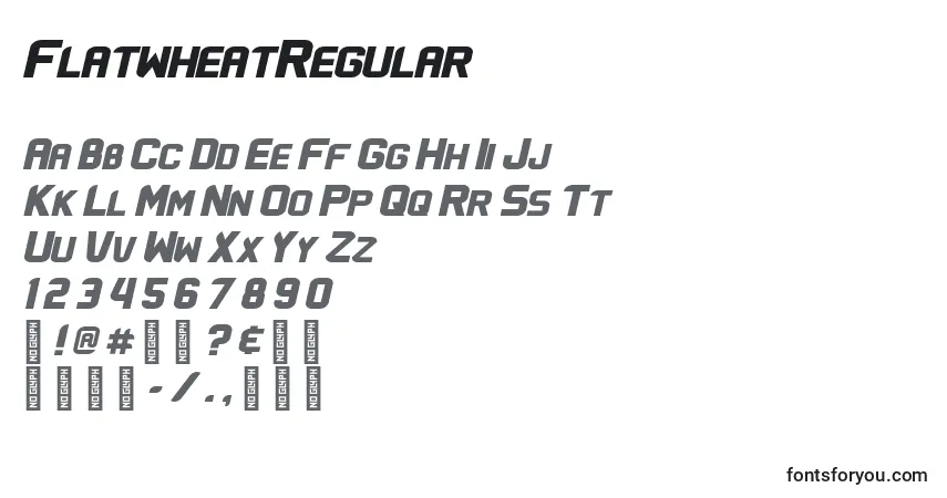 A fonte FlatwheatRegular – alfabeto, números, caracteres especiais