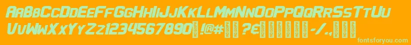 FlatwheatRegular Font – Green Fonts on Orange Background