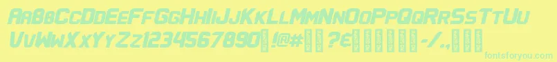 FlatwheatRegular-Schriftart – Grüne Schriften auf gelbem Hintergrund