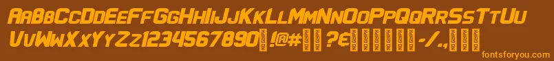 FlatwheatRegular-Schriftart – Orangefarbene Schriften auf braunem Hintergrund