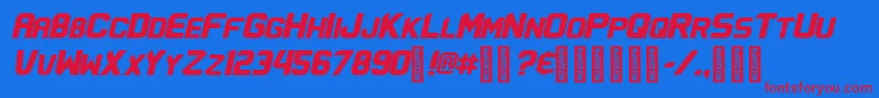 フォントFlatwheatRegular – 赤い文字の青い背景