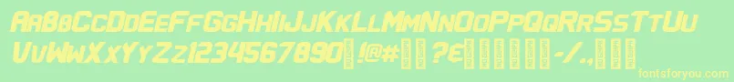 FlatwheatRegular-Schriftart – Gelbe Schriften auf grünem Hintergrund