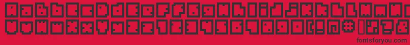 Weitere Informationen zur BmBiscuitA9-Schriftart BmBiscuitA9-Schriftart – Schwarze Schriften auf rotem Hintergrund