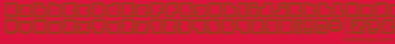 BmBiscuitA9 Font – Brown Fonts on Red Background