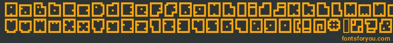 フォントBmBiscuitA9 – 黒い背景にオレンジの文字