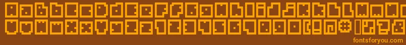 BmBiscuitA9 Font – Orange Fonts on Brown Background