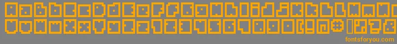 BmBiscuitA9 Font – Orange Fonts on Gray Background