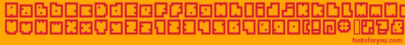 BmBiscuitA9-Schriftart – Rote Schriften auf orangefarbenem Hintergrund