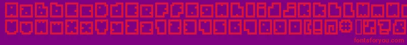 Saiba mais sobre a fonte BmBiscuitA9 Fonte BmBiscuitA9 – fontes vermelhas em um fundo violeta