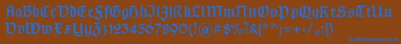 Typographergotischaunz1 Font – Blue Fonts on Brown Background