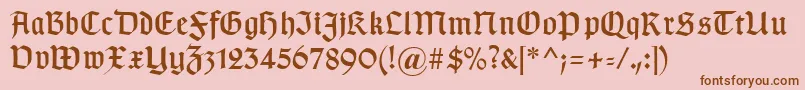 Typographergotischaunz1 Font – Brown Fonts on Pink Background