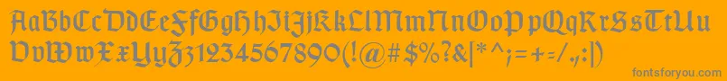 Шрифт Typographergotischaunz1 – серые шрифты на оранжевом фоне