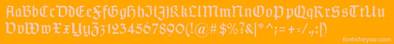 Typographergotischaunz1 Font – Pink Fonts on Orange Background
