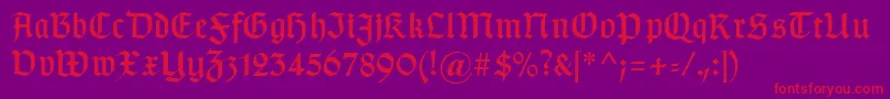 fuente Typographergotischaunz1 – Fuentes Rojas Sobre Fondo Morado