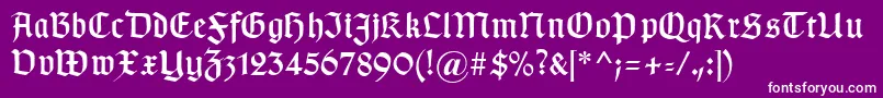 fuente Typographergotischaunz1 – Fuentes Blancas Sobre Fondo Morado