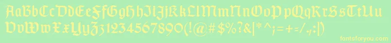 Typographergotischaunz1 Font – Yellow Fonts on Green Background