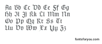 Typographergotischaunz1 -fontin tarkastelu
