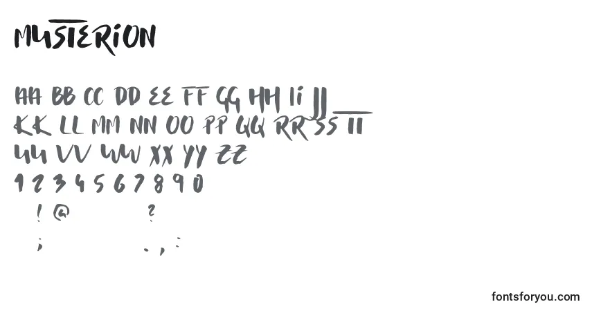 A fonte Musterion – alfabeto, números, caracteres especiais