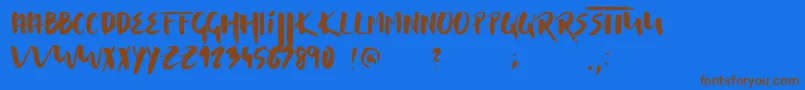 Musterion Font – Brown Fonts on Blue Background