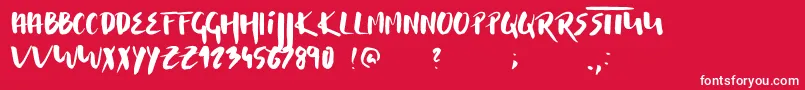 フォントMusterion – 赤い背景に白い文字