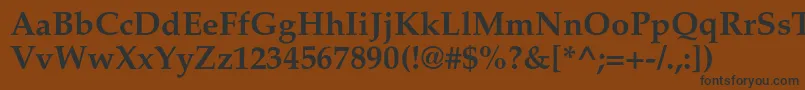 フォントAgpalatialcBold – 黒い文字が茶色の背景にあります