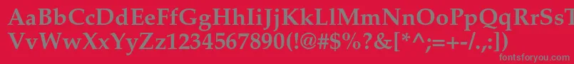 フォントAgpalatialcBold – 赤い背景に灰色の文字