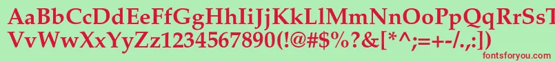 Шрифт AgpalatialcBold – красные шрифты на зелёном фоне