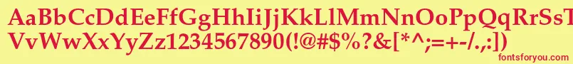 AgpalatialcBold-fontti – punaiset fontit keltaisella taustalla