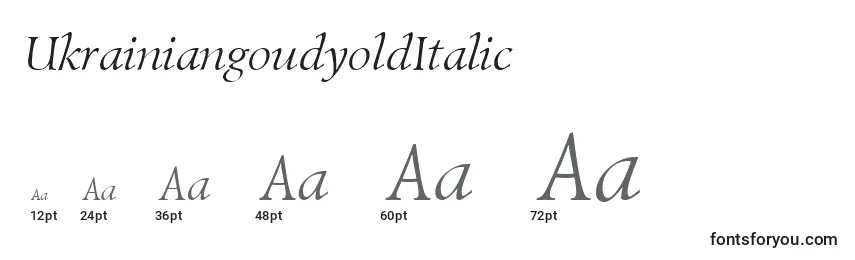 sizes of ukrainiangoudyolditalic font, ukrainiangoudyolditalic sizes