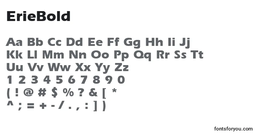 characters of eriebold font, letter of eriebold font, alphabet of  eriebold font