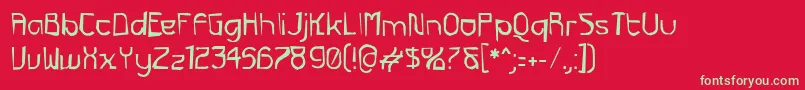 FuturexGrunge Font – Green Fonts on Red Background