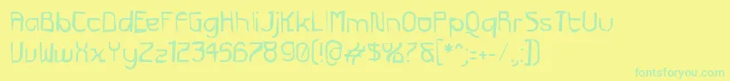 FuturexGrunge Font – Green Fonts on Yellow Background