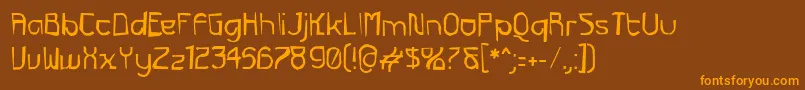 Weitere Informationen zur FuturexGrunge-Schriftart FuturexGrunge-Schriftart – Orangefarbene Schriften auf braunem Hintergrund